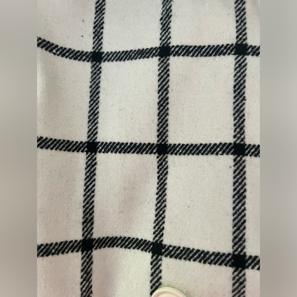 Larry Levine - white & black large pattern checkard peacoat - Picture 7 of 11